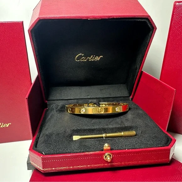 Cartier Gold and Black Love Bracelet with Red Presentation Box - Picture 3 of 5